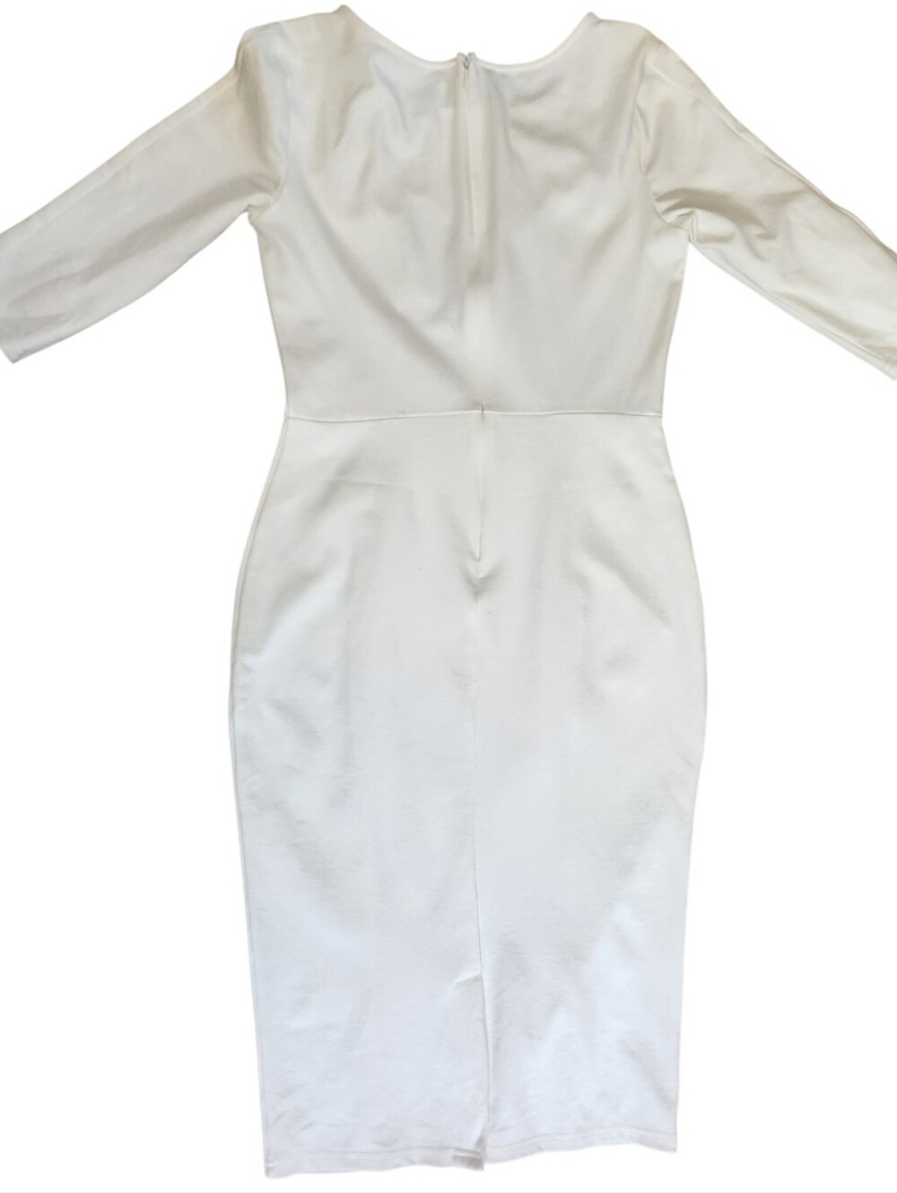 UNIQUE VINTAGE Ivory Princess Seam Pencil Dress - Size M - Picture 12 of 16